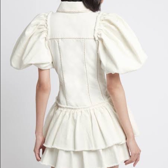 AJE Reclaim Denim Mini Dress Ivory • Size 10 • RRP $395 - Picture 2 of 16